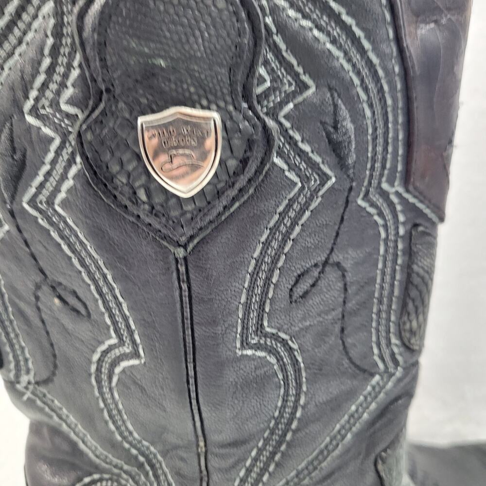 Wild West Men's Western Black Genuine Teju-Lizardskin  Boots Size 8.5  10424-708 - Picture 6 of 12